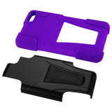 REIKO AMAZON FIRE PHONE HYBRID HEAVY DUTY CASE WITH KICKSTAND IN PURPLE BLACK