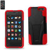 REIKO AMAZON FIRE PHONE HYBRID HEAVY DUTY CASE WITH KICKSTAND IN RED BLACK