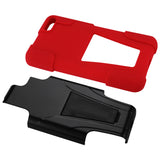 REIKO AMAZON FIRE PHONE HYBRID HEAVY DUTY CASE WITH KICKSTAND IN RED BLACK