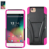 REIKO BLU STUDIO ENERGY HYBRID HEAVY DUTY CASE WITH KICKSTAND IN HOT PINK BLACK
