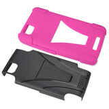 REIKO BLU STUDIO ENERGY HYBRID HEAVY DUTY CASE WITH KICKSTAND IN HOT PINK BLACK