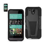 REIKO HTC DESIRE 520 HYBRID HEAVY DUTY CASE WITH KICKSTAND IN BLACK
