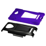 REIKO HTC WINDOWS PHONE 8X HYBRID HEAVY DUTY CASE WITH KICKSTAND IN BLACK PURPLE