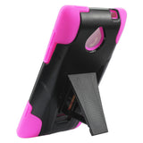 REIKO HTC 8XT HYBRID HEAVY DUTY CASE WITH KICKSTAND IN HOT PINK BLACK
