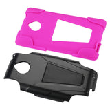 REIKO HTC 8XT HYBRID HEAVY DUTY CASE WITH KICKSTAND IN HOT PINK BLACK