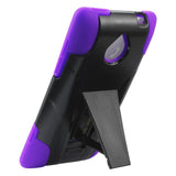 REIKO HTC 8XT HYBRID HEAVY DUTY CASE WITH KICKSTAND IN PURPLE BLACK