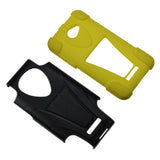 REIKO HTC DROID DNA HYBRID HEAVY DUTY CASE WITH KICKSTAND IN BLACK YELLOW