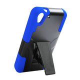 REIKO HTC DESIRE EYE HYBRID HEAVY DUTY CASE WITH KICKSTAND IN NAVY BLACK