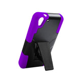 REIKO HTC DESIRE EYE HYBRID HEAVY DUTY CASE WITH KICKSTAND IN PURPLE BLACK