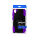 REIKO HTC DESIRE EYE HYBRID HEAVY DUTY CASE WITH KICKSTAND IN PURPLE BLACK