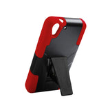 REIKO HTC DESIRE EYE HYBRID HEAVY DUTY CASE WITH KICKSTAND IN RED BLACK