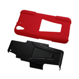 REIKO HTC DESIRE EYE HYBRID HEAVY DUTY CASE WITH KICKSTAND IN RED BLACK