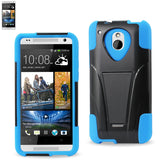 REIKO HTC ONE MINI M4 HYBRID HEAVY DUTY CASE WITH KICKSTAND IN NAVY BLACK