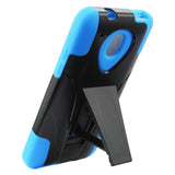 REIKO HTC ONE MINI M4 HYBRID HEAVY DUTY CASE WITH KICKSTAND IN NAVY BLACK
