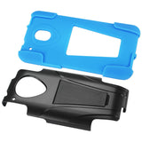 REIKO HTC ONE MINI M4 HYBRID HEAVY DUTY CASE WITH KICKSTAND IN NAVY BLACK