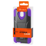 REIKO HTC ONE MINI M4 HYBRID HEAVY DUTY CASE WITH KICKSTAND IN PURPLE BLACK