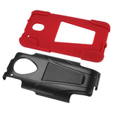 REIKO HTC ONE MINI M4 HYBRID HEAVY DUTY CASE WITH KICKSTAND IN RED BLACK