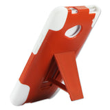 REIKO HTC ONE M7 HYBRID HEAVY DUTY CASE WITH KICKSTAND IN ORANGE WHITE