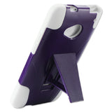 REIKO HTC ONE M7 HYBRID HEAVY DUTY CASE WITH KICKSTAND IN PURPLE WHITE