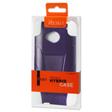 REIKO HTC ONE M7 HYBRID HEAVY DUTY CASE WITH KICKSTAND IN PURPLE WHITE