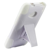 REIKO HTC ONE M7 HYBRID HEAVY DUTY CASE WITH KICKSTAND IN WHITE