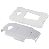 REIKO HTC ONE M7 HYBRID HEAVY DUTY CASE WITH KICKSTAND IN WHITE