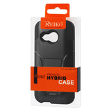 REIKO HTC ONE MINI 2 HYBRID HEAVY DUTY CASE WITH KICKSTAND IN BLACK