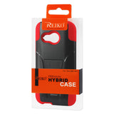 REIKO HTC ONE MINI 2 HYBRID HEAVY DUTY CASE WITH KICKSTAND IN RED BLACK
