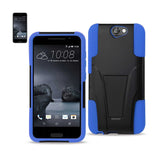 REIKO HTC ONE A9 HYBRID HEAVY DUTY CASE WITH KICKSTAND IN NAVY BLACK