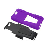 REIKO HTC ONE A9 HYBRID HEAVY DUTY CASE WITH KICKSTAND IN PURPLE BLACK