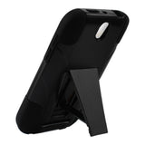 REIKO HTC ONE SV HYBRID HEAVY DUTY CASE WITH KICKSTAND IN BLACK