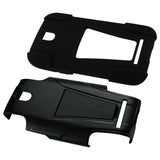 REIKO HTC ONE SV HYBRID HEAVY DUTY CASE WITH KICKSTAND IN BLACK