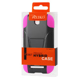 REIKO HTC ONE SV HYBRID HEAVY DUTY CASE WITH KICKSTAND IN BLACK HOT PINK