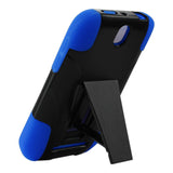 REIKO HTC ONE SV HYBRID HEAVY DUTY CASE WITH KICKSTAND IN BLACK NAVY