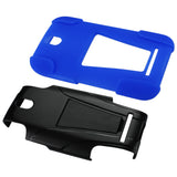 REIKO HTC ONE SV HYBRID HEAVY DUTY CASE WITH KICKSTAND IN BLACK NAVY