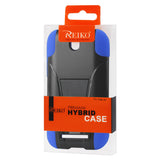 REIKO HTC ONE SV HYBRID HEAVY DUTY CASE WITH KICKSTAND IN BLACK NAVY