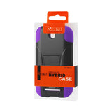 REIKO HTC ONE SV HYBRID HEAVY DUTY CASE WITH KICKSTAND IN BLACK PURPLE