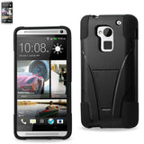 REIKO HTC ONE MAX HYBRID HEAVY DUTY CASE WITH KICKSTAND IN BLACK