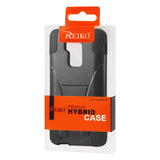 REIKO HTC ONE MAX HYBRID HEAVY DUTY CASE WITH KICKSTAND IN BLACK