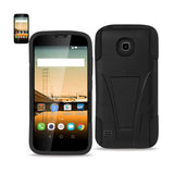 REIKO HUAWEI UNION HYBRID HEAVY DUTY CASE WITH KICKSTAND IN BLACK