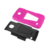 REIKO HUAWEI UNION HYBRID HEAVY DUTY CASE WITH KICKSTAND IN HOT PINK BLACK
