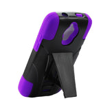 REIKO HUAWEI VITRIA HYBRID HEAVY DUTY CASE WITH KICKSTAND IN PURPLE BLACK