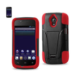 REIKO HUAWEI VITRIA HYBRID HEAVY DUTY CASE WITH KICKSTAND IN RED BLACK