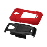 REIKO HUAWEI VITRIA HYBRID HEAVY DUTY CASE WITH KICKSTAND IN RED BLACK