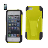 REIKO IPHONE 5/5S/SE HYBRID HEAVY DUTY CASE WITH KICKSTAND IN YELLOW BLACK