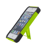 REIKO IPHONE 5/5S/SE HYBRID HEAVY DUTY CASE WITH KICKSTAND IN YELLOW BLACK