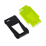 REIKO IPHONE 5/5S/SE HYBRID HEAVY DUTY CASE WITH KICKSTAND IN YELLOW BLACK