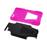 REIKO IPHONE 6 PLUS HYBRID HEAVY DUTY CASE WITH KICKSTAND IN HOT PINK BLACK