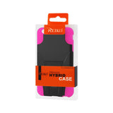 REIKO IPHONE 6 PLUS HYBRID HEAVY DUTY CASE WITH KICKSTAND IN HOT PINK BLACK