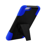 REIKO IPHONE 6 PLUS HYBRID HEAVY DUTY CASE WITH KICKSTAND IN NAVY BLACK